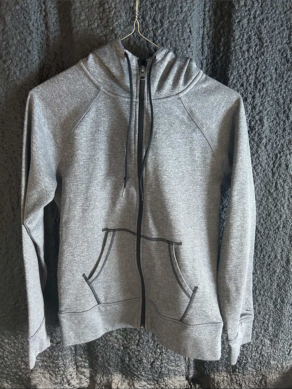 C9 by Champion Heather Gray Full-Zip Hoodie with Drawstring